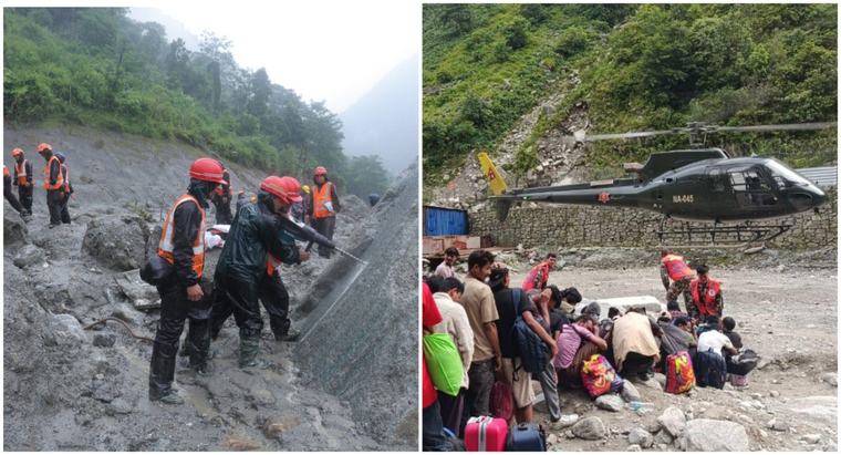 सेनाको हेलिकप्टरबाट आज ७ जना विदेशीसहित ४४ जनाको उद्धार