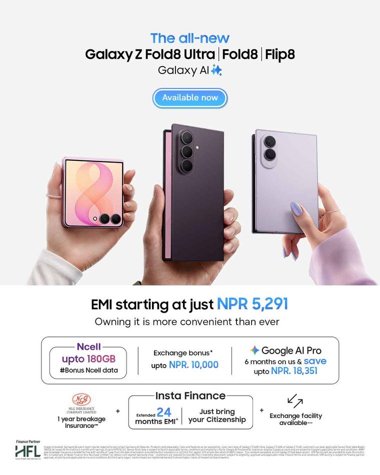 Samsung ले नयाँ Galaxy Z Fold8 Ultra, Fold8, Flip8, Watch Ultra2 र Watch9 नेपालमा सार्वजनिक गर्यो