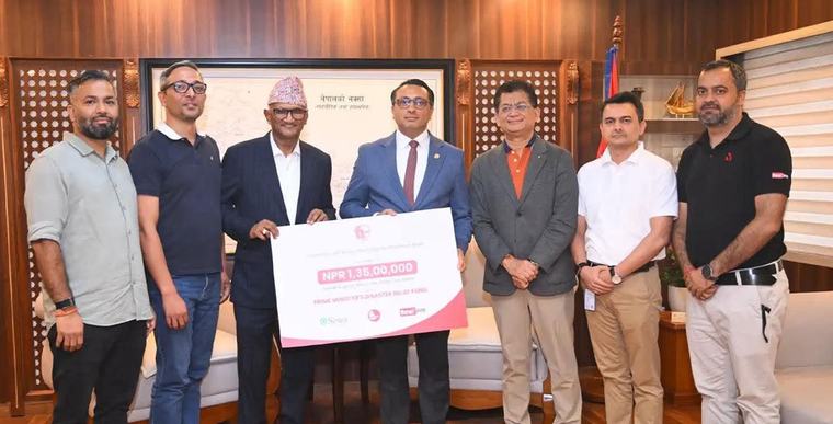 बाढी प्रभावितलाई एफवान सफ्ट ग्रुपको एक करोड ३५ लाख सहयोग