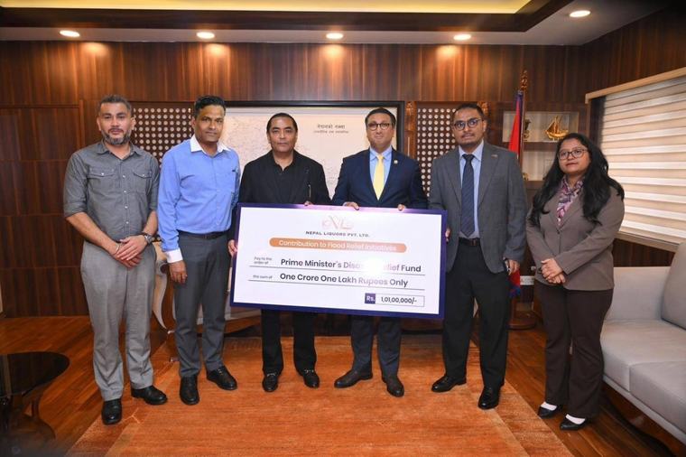 Nepal Liquors donates Rs 10.1 million to flood relief fund